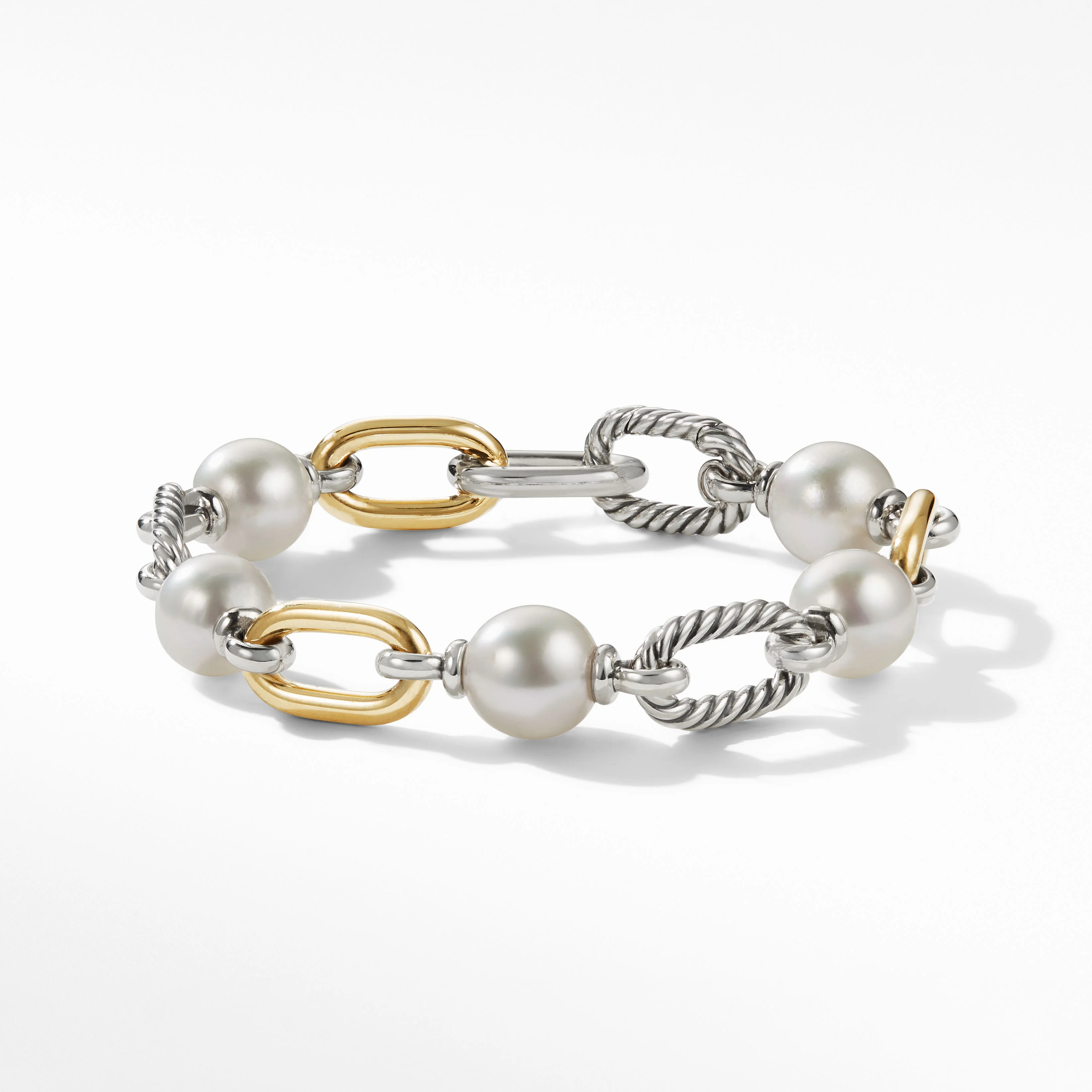 DY Madison® Pearl Chain Bracelet with 18K Yellow Gold | David Yurman