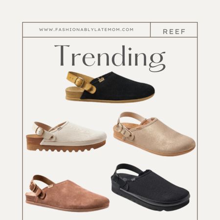 Reef clogs are a major trend this season

FASHIONABLY LATE MOM 
CLOGS
MULES
REEF
REEF CLOGS
FALL SHOES
CASUAL SHOES

#LTKstyletip #LTKshoecrush #LTKSeasonal