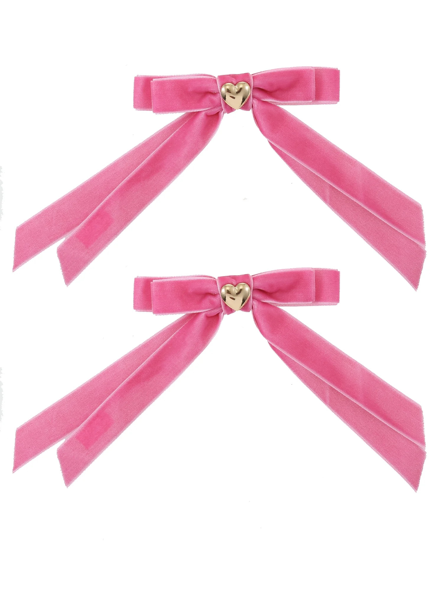 Packed Party Pink Velvet Hair Bows, 2 Hair Clips | Walmart (US)