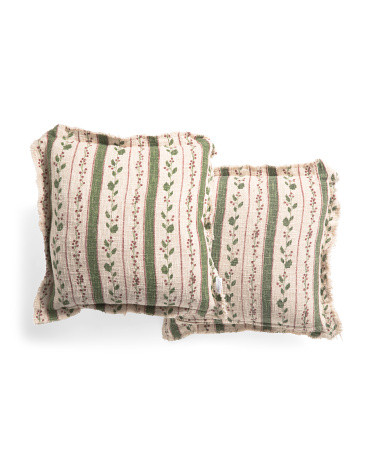20x20 2pk Slub Printed Cushions With Frayed Edges | TJ Maxx