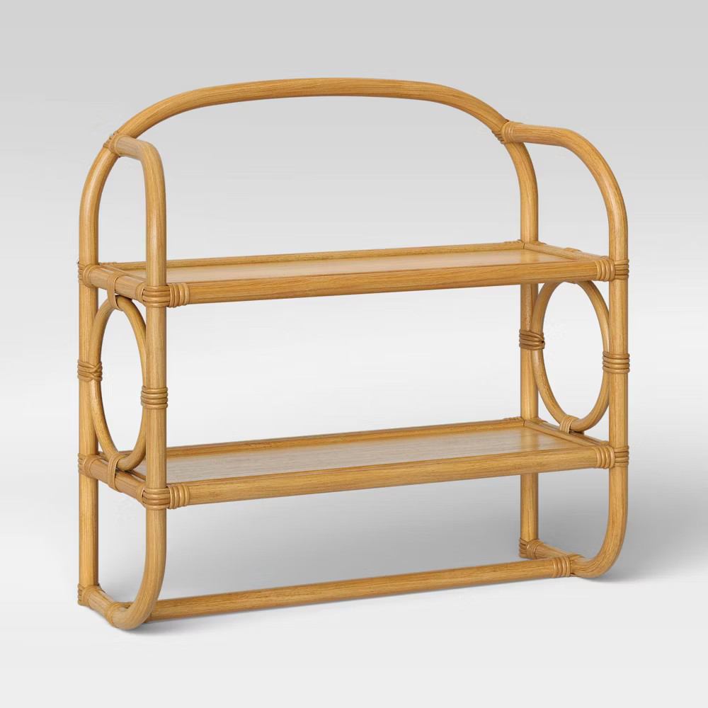 Rustic Rattan Wall Mounted Shelf & Towel Bar - Threshold Tan | eBay | eBay US