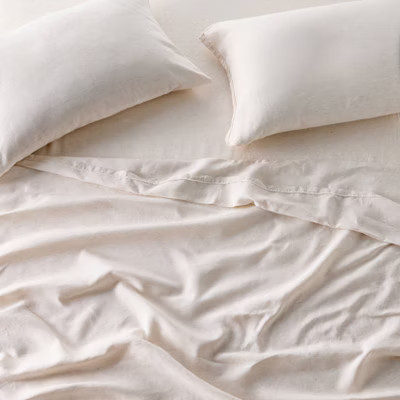 King 100% Linen Sheet Set Adobe Clay Micro Stripe - Casaluna™ | Target