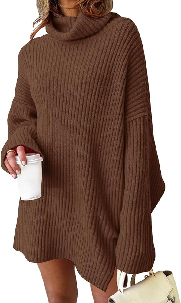 LILLUSORY Womens Turtleneck Oversized Long Batwing Sleeve Fall Sweater 2023 Plus Size Tunic Pullo... | Amazon (US)