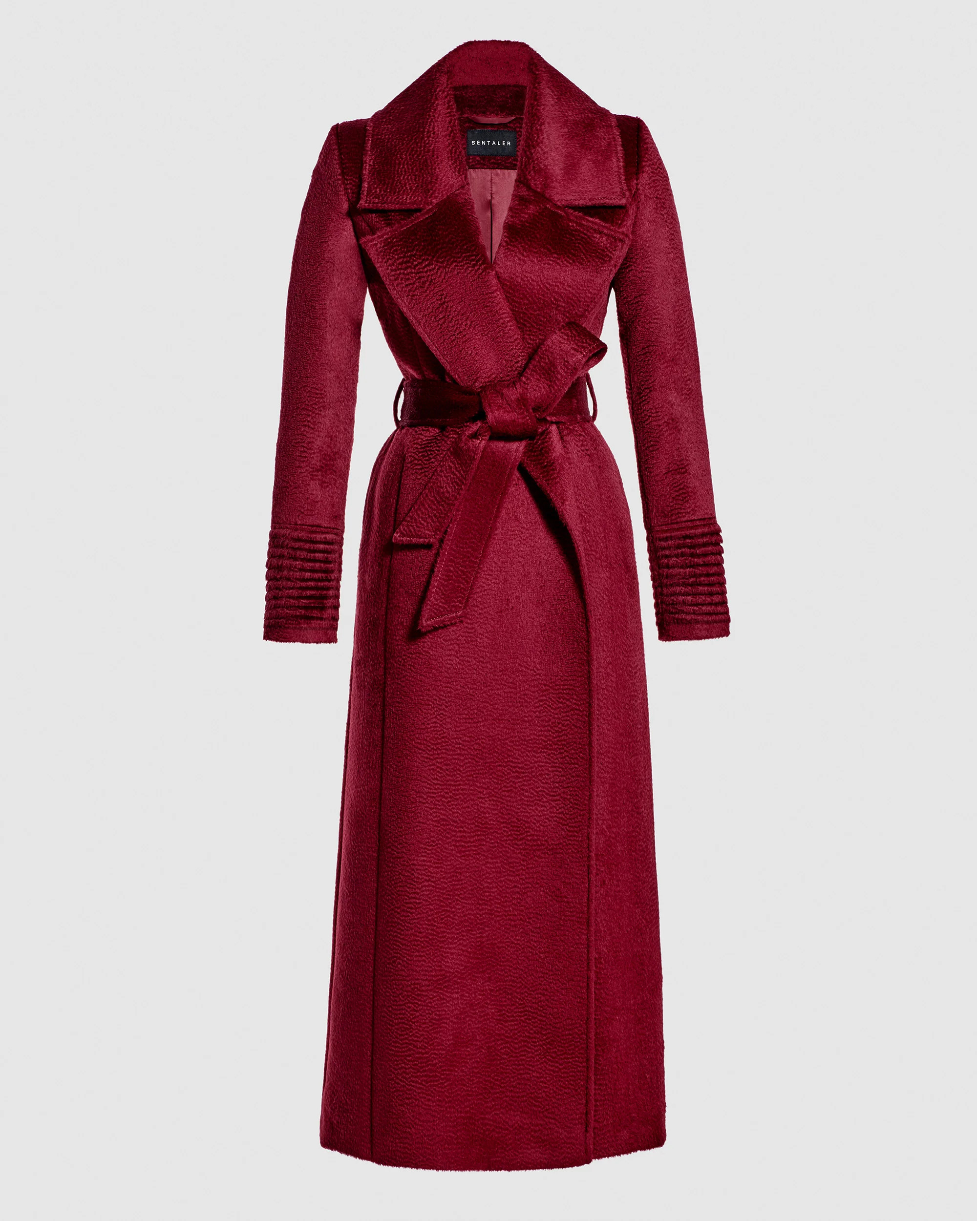 Suri Alpaca Maxi Wrap Cherry Lacquer Coat | SENTALER | Sentaler