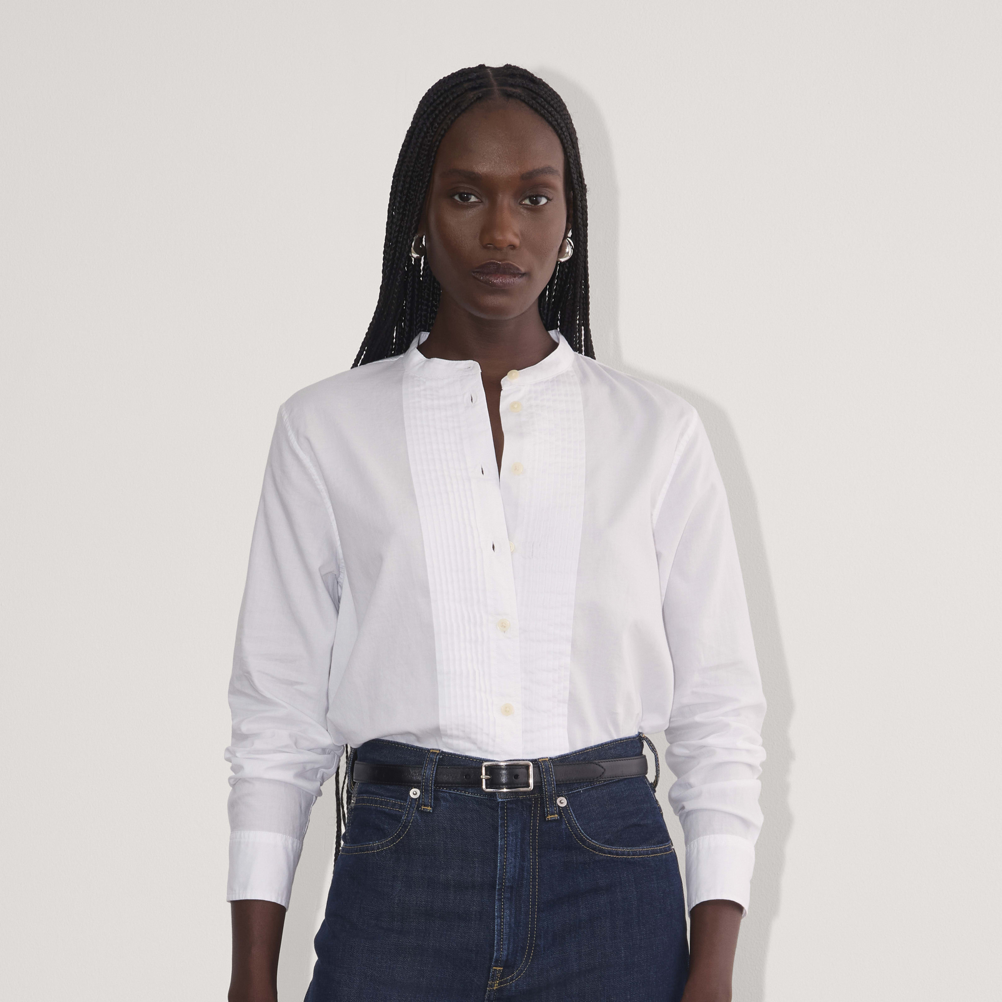 Women's Tuxedo Shirt in Silky Cotton by Everlane in White, Size 0 | Everlane