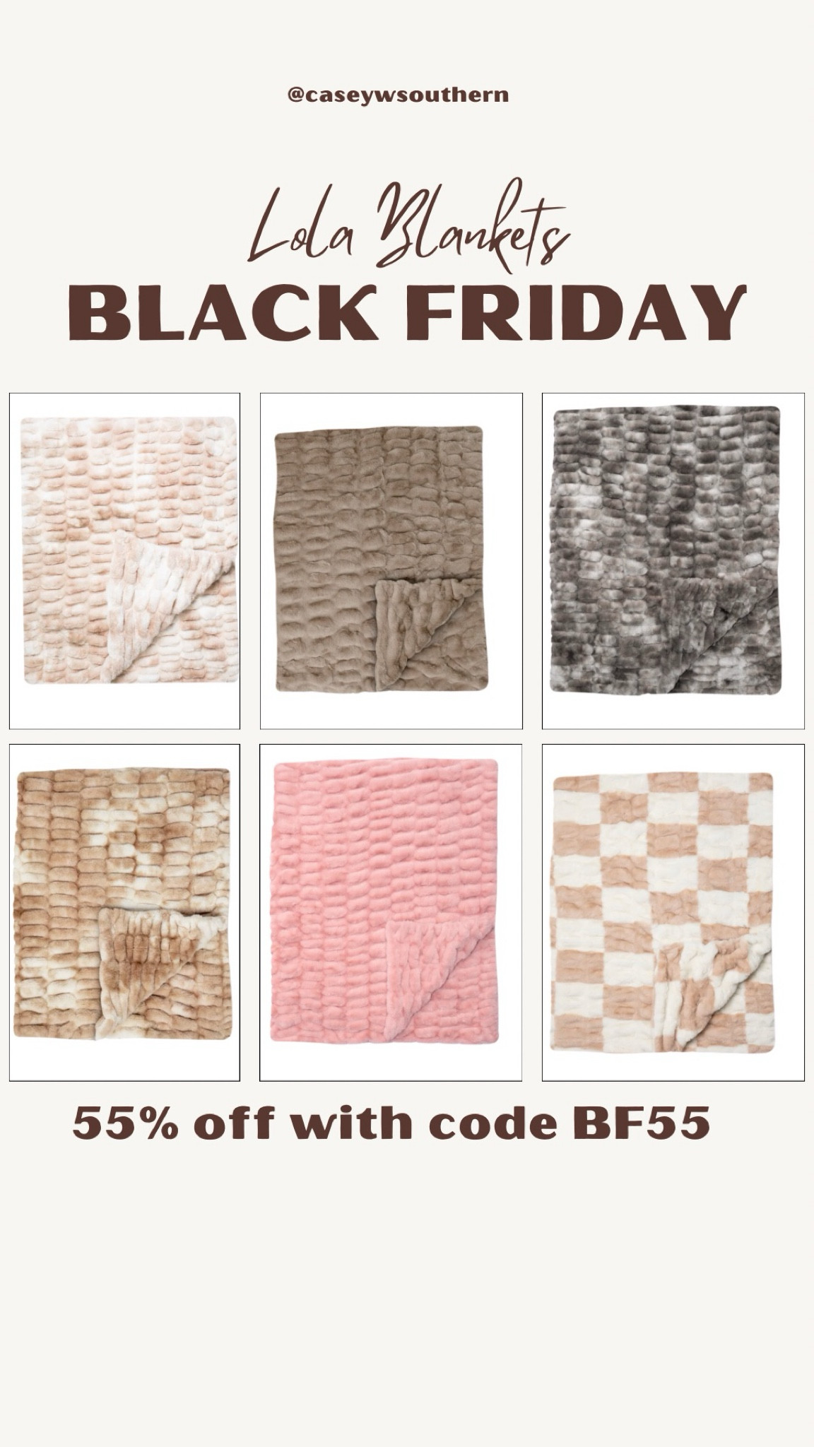 One sale I took advantage of for Black Friday! 55% off Lola blankets with code BF55 

#LTKWatchNow #LTKGiftGuide #LTKCyberWeek