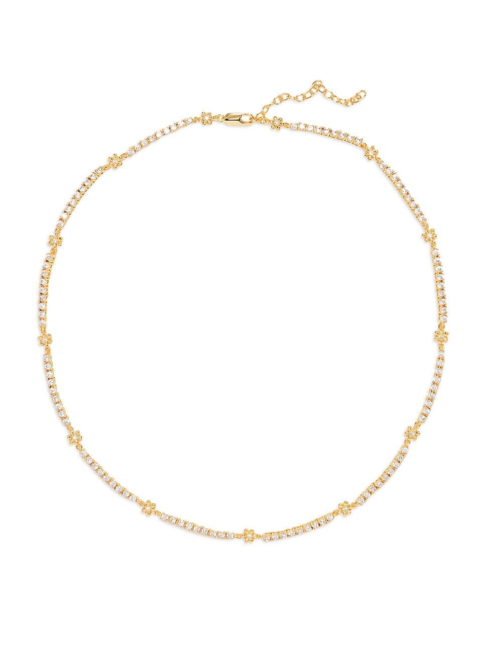 Women's Daisy 14K Gold-Plate & Cubic Zirconia Baller Chain Necklace - Gold | Saks Fifth Avenue