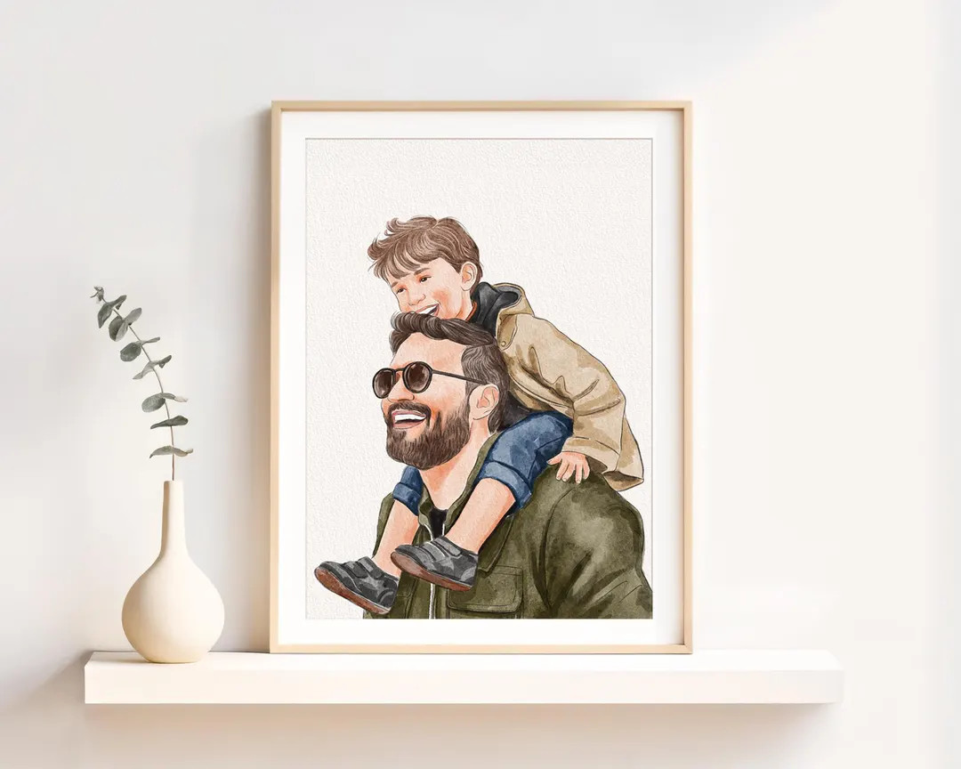 Custom Family Watercolor Portrait, Personalized Father's Day Gift, Painting From Photo - Etsy | Etsy (Global)