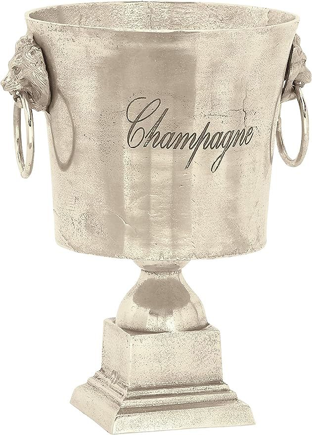 Deco 79 Aluminum Champagne 2 Bottle Ice Bucket, 13" x 11" x 16", Silver | Amazon (US)