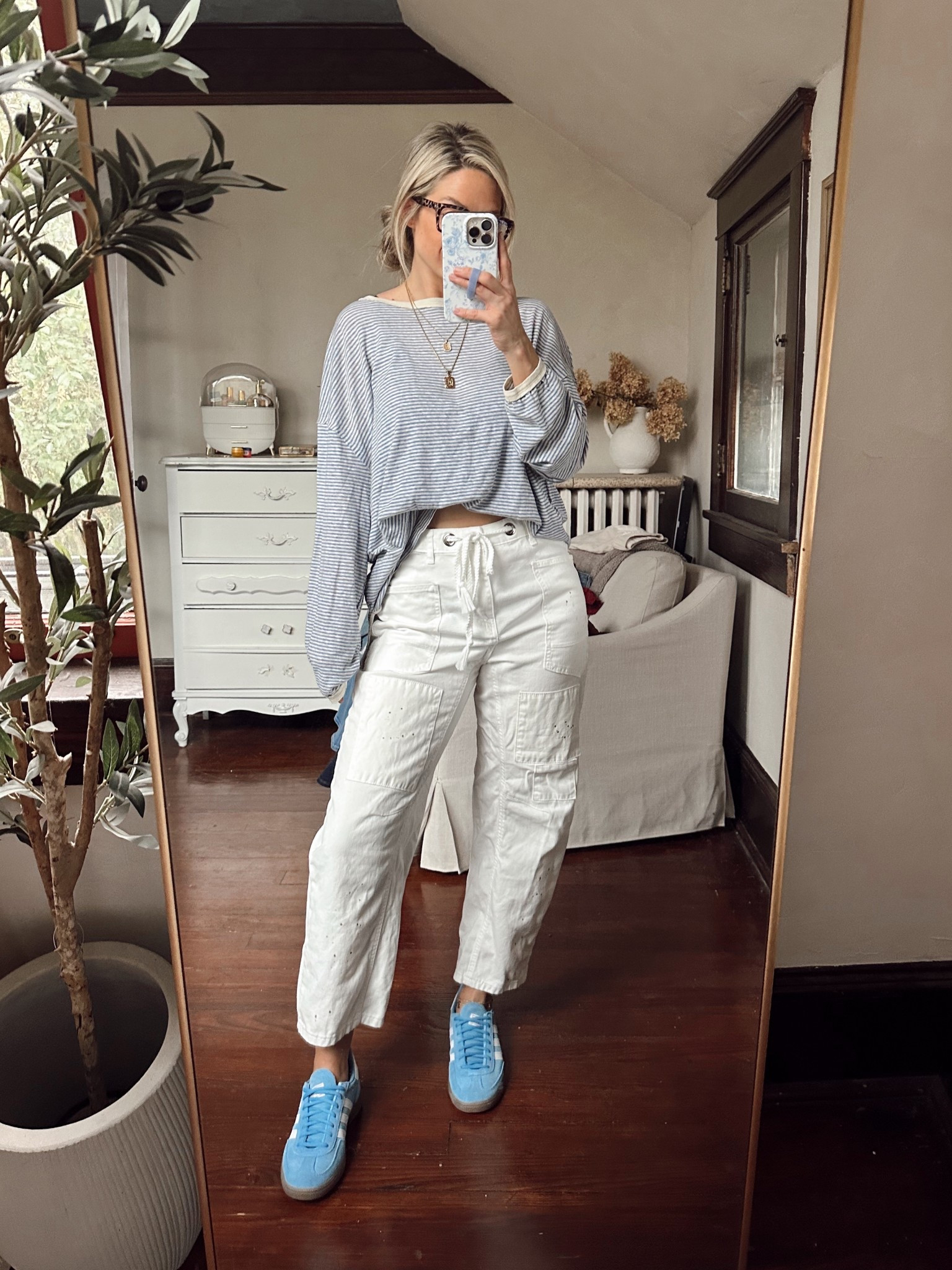 Free people top (small), free people inspired pants from Amazon (6), and adidas handball sneakers 🤌🏼

#LTKmomlife