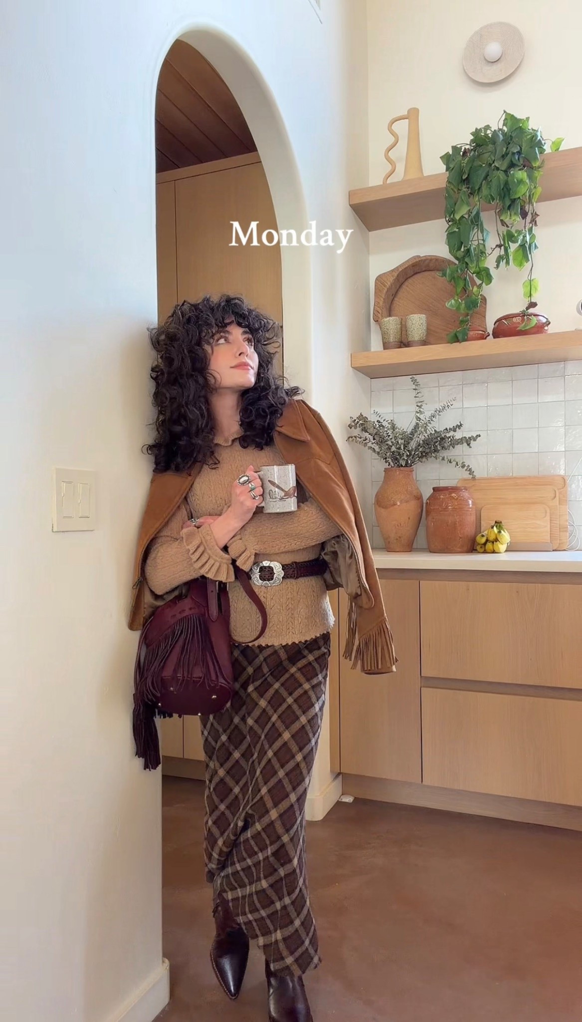 One of my favorite fall/winter looks: neutral ruffle neck sweater (the fit on this is incredible) and this plaid skirt can be mixed and matched in so many different ways  