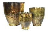 Creative Co-Op Metal Antique Finishes (Set of 3 Sizes/Hold 8", 10" & 15" pots) Planters, Brass | Amazon (US)