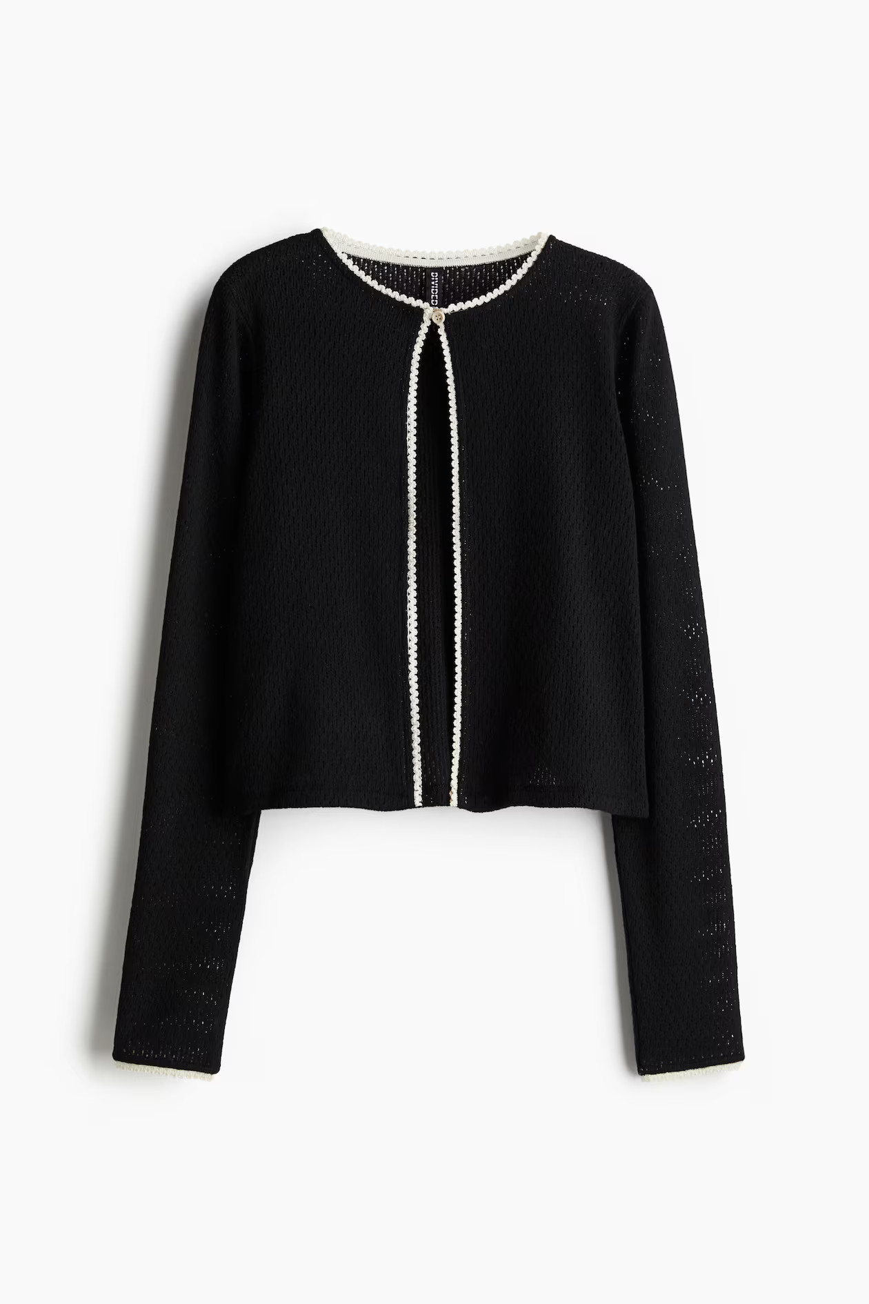 Picot-Trimmed Pointelle-Knit Cardigan | H&M (US + CA)