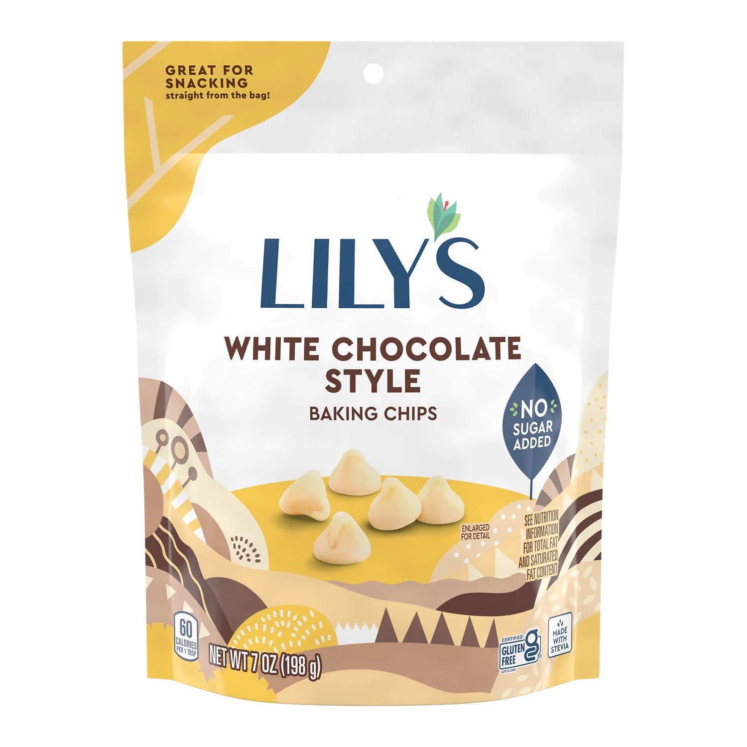 Lily's White Chocolate Style No Added Sugar Baking Chips, Bag 7 oz | Walmart (US)