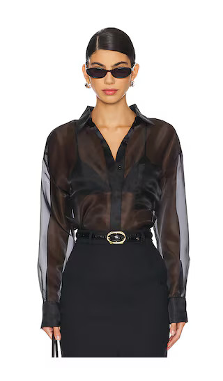 Amber Organza Shirt in Black | Revolve Clothing (Global)