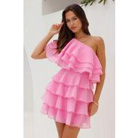 Eyes Of Gold One Shoulder Mini Dress Pink | Hello Molly (US)