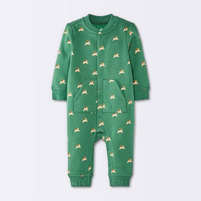 Baby Holiday Sweatshirt Romper - Cloud Island™ | Target