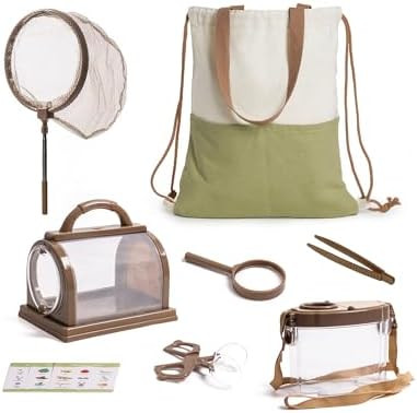ROBOTIME Kids Explorer Kit, Outdoor Bug Catcher Kit for Kids with Magnifying Glass & Butterfly Ne... | Amazon (US)