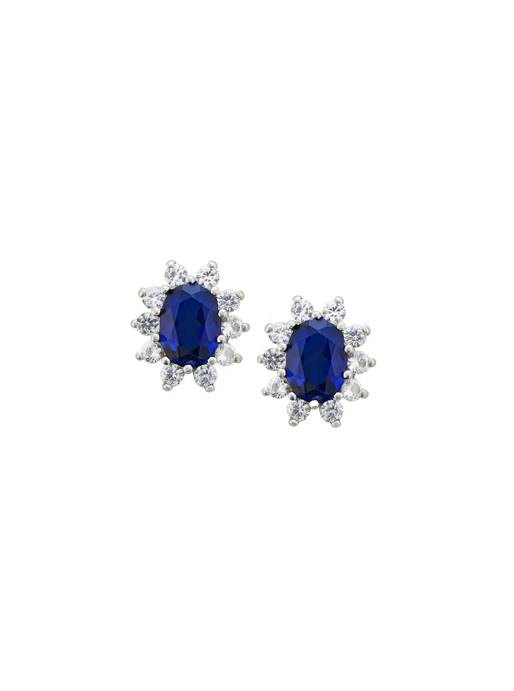 PETITE SPENCER, BLUE AND WHITE SAPPHIRE STUDS | Dorsey
