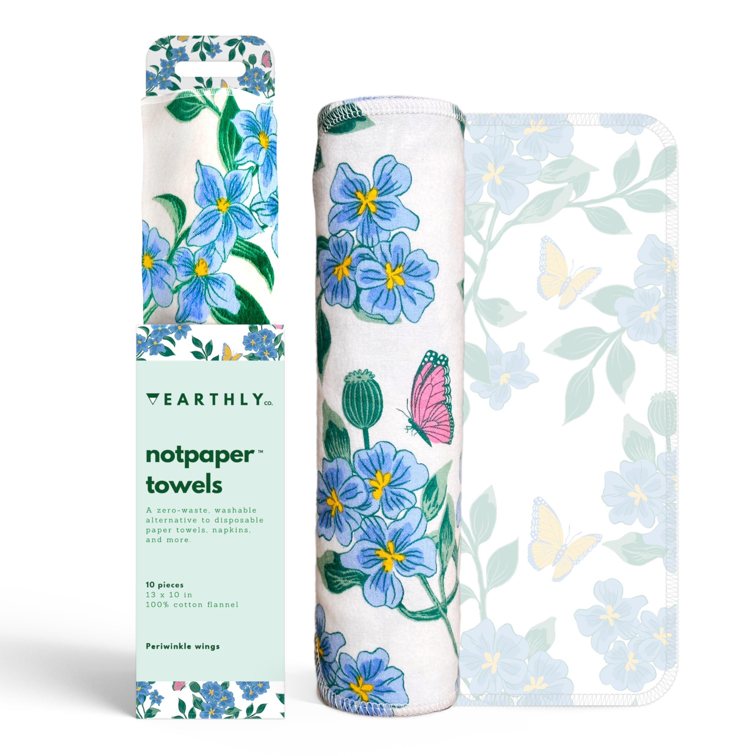 Reusable Paper Towels - 10 Pack - Roll of Washable Cotton Cloth Paper Towels - Paperless Reusable... | Amazon (US)