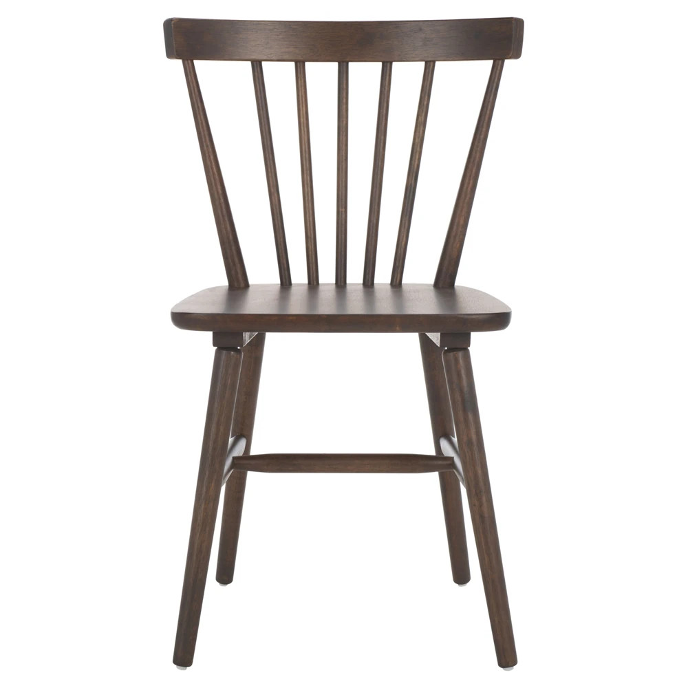 Megan Updated Traditional Dark Brown Wood Spindle Dining Chair - Set of 2 | Kathy Kuo Home