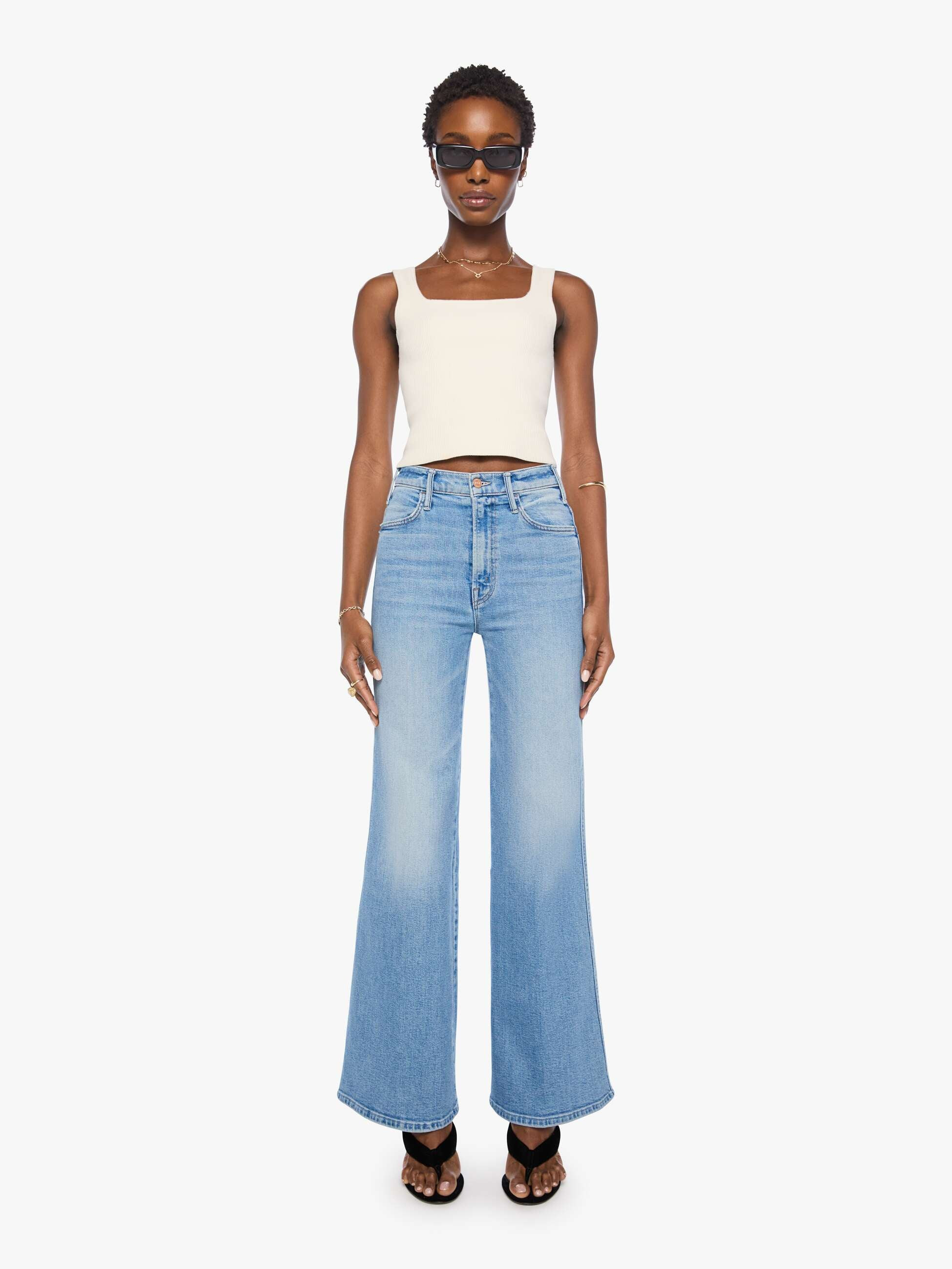 The Hustler Roller Double Sneak - Saddle Up | Mother Denim