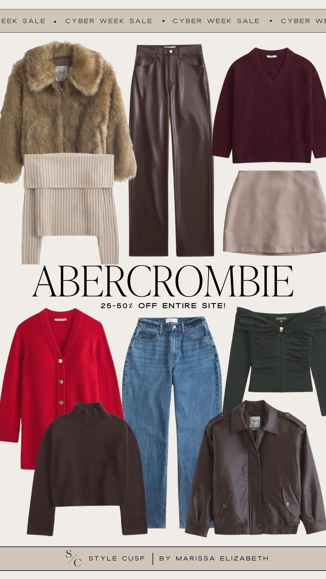 Abercrombie 20-50% off the entire site! ✨❤️ Holiday looks, gifts for her, faux fur jacket, denim, sweater dresses & knit sweaters.

#LTKGiftGuide #LTKCyberWeek #LTKHoliday