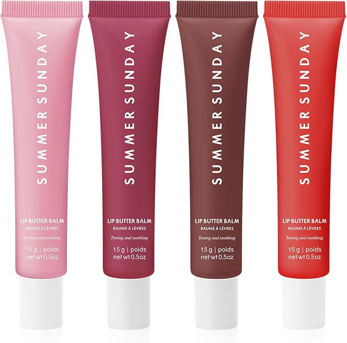 Summer Lip Balm, 4 Color Glossy Moisturizing Lip Balm - Instant Moisture and Hydration Gloss/Natu... | Amazon (CA)