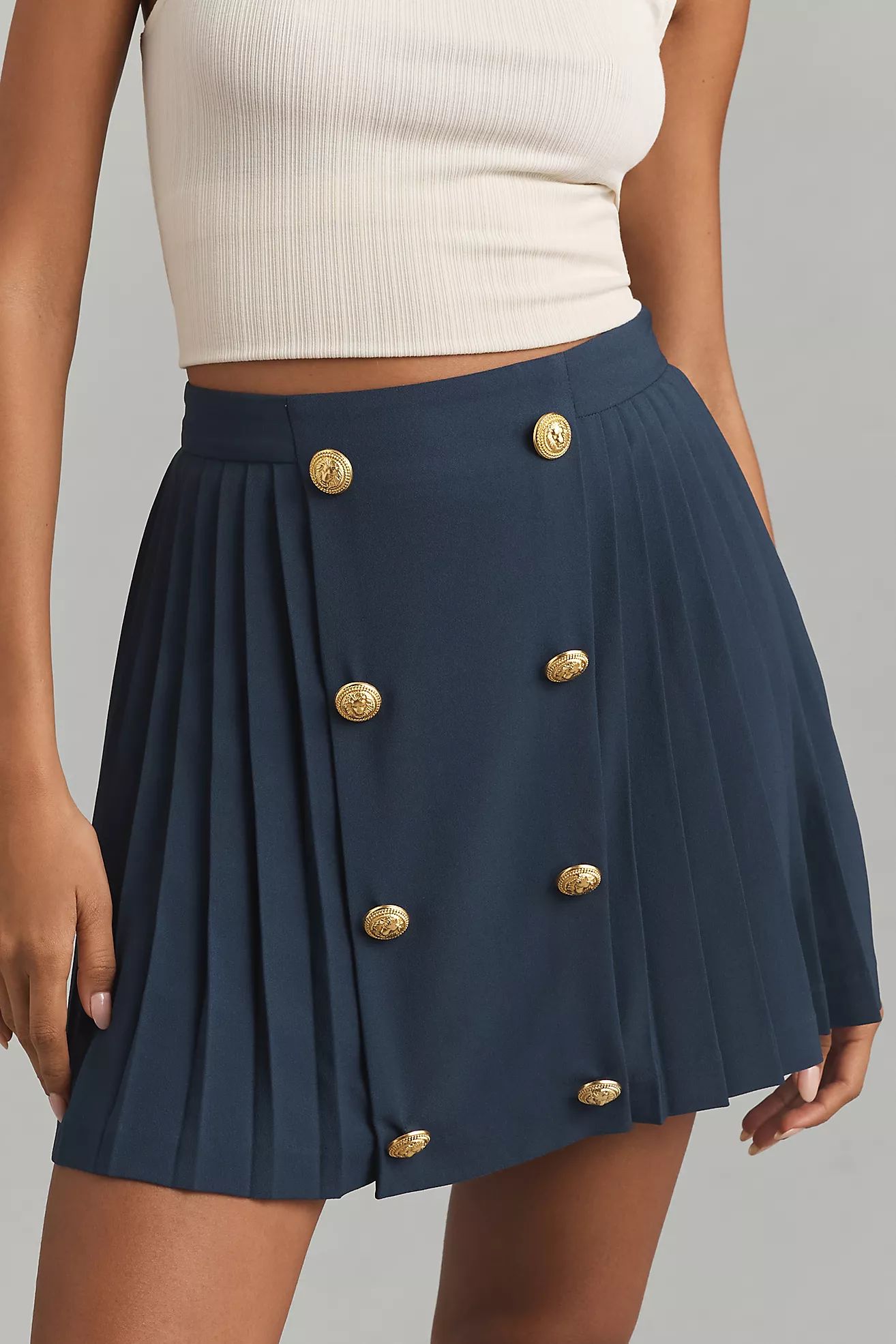 Hutch Button-Front Mini Skirt | Anthropologie (US)