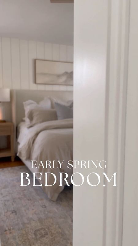 Spring neutral bedroom, Amazon bedding, coastal bedroom, upholstered bed, pottery barn bedroom 

#LTKhome #LTKstyletip #LTKVideo