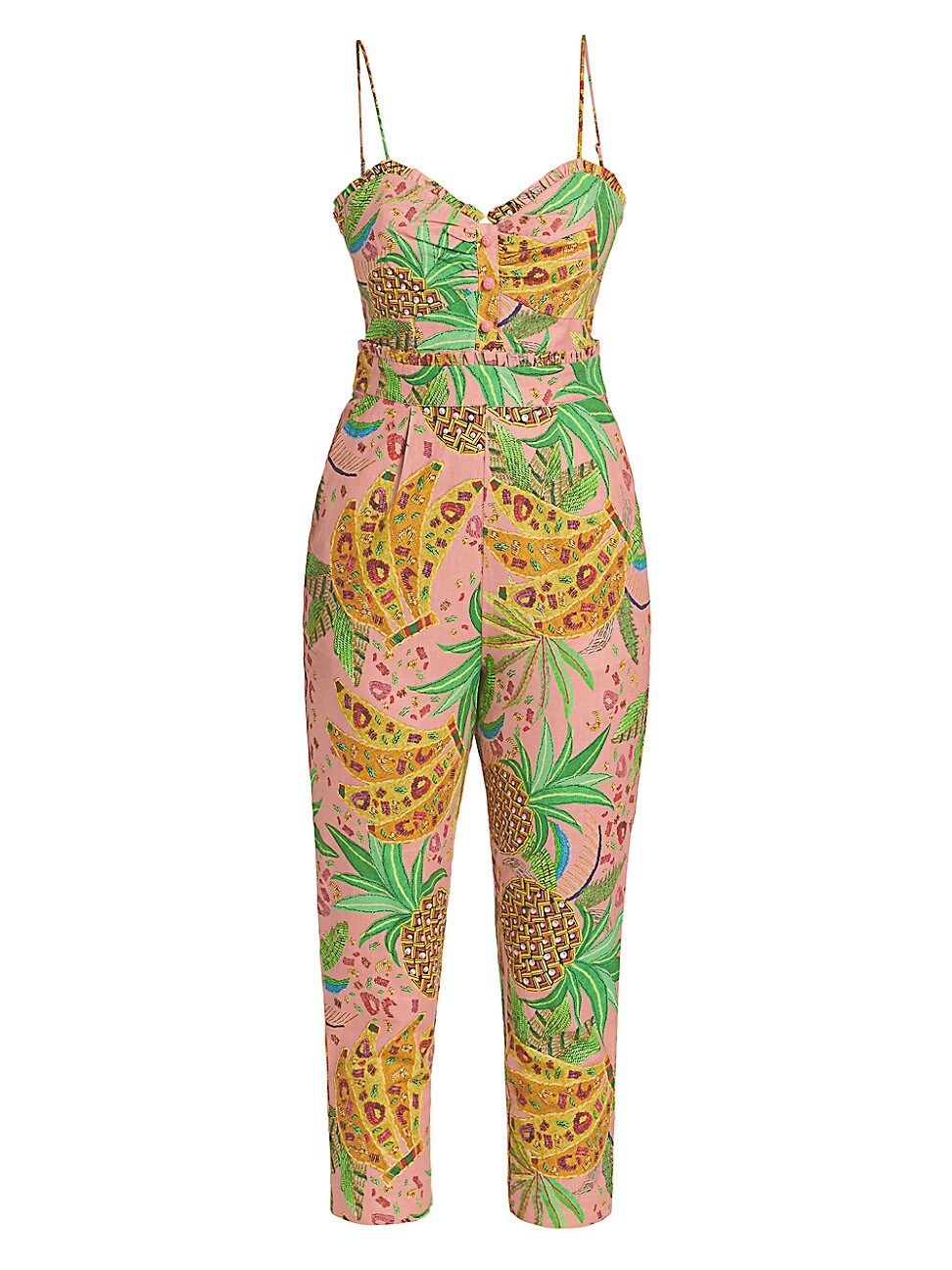 Farm Rio Women's Mixed Fruit Jumpsuit - Pink Mixed Fruits - Size Small | Saks Fifth Avenue