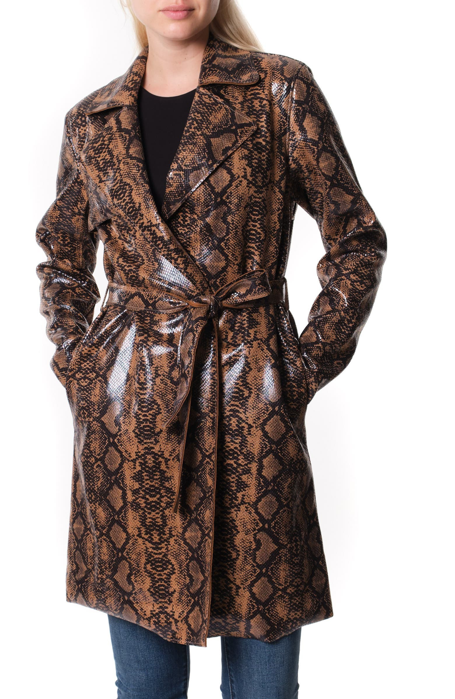 Faux Snakeskin Trench Coat | Nordstrom