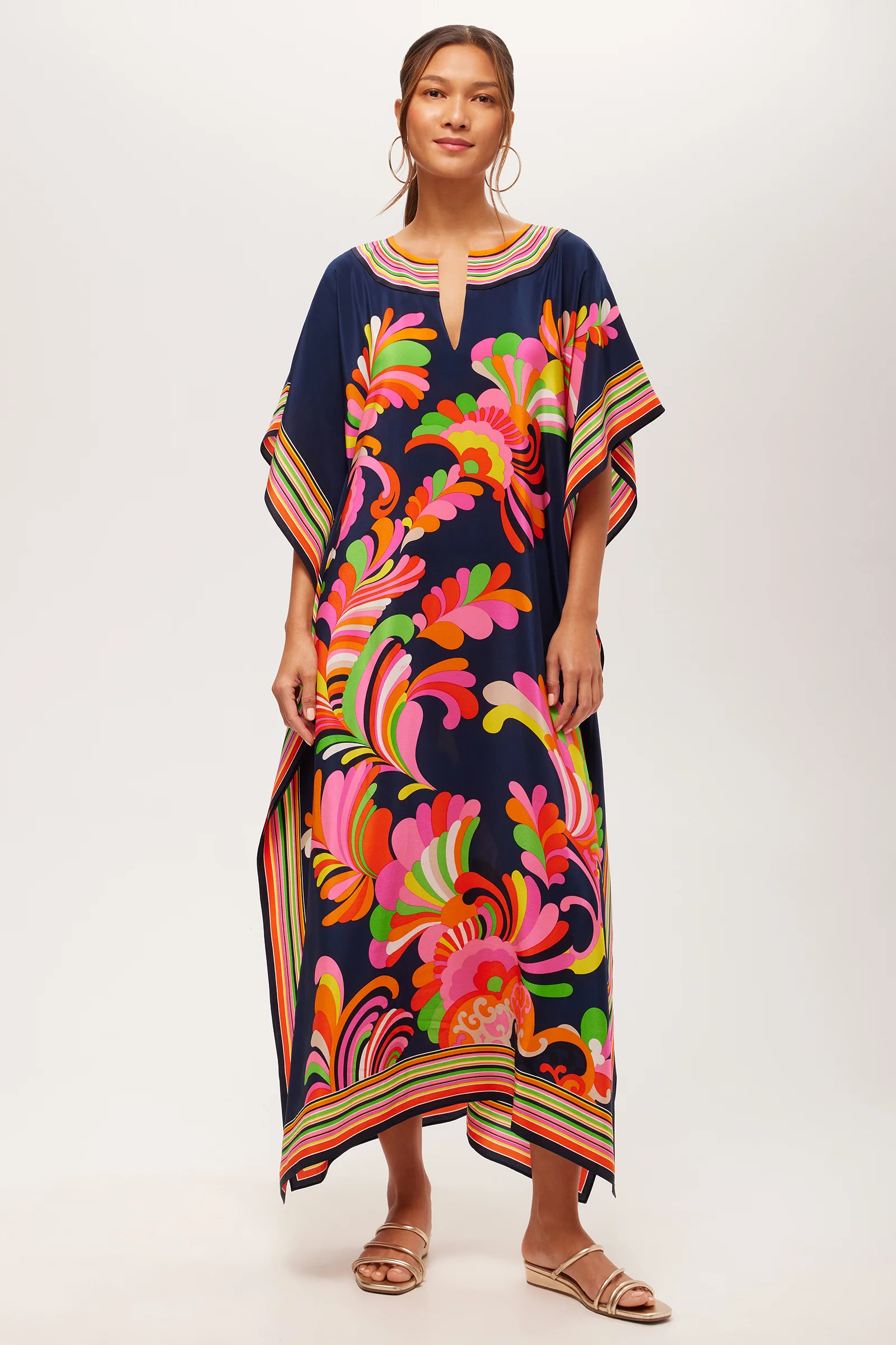 Theodora Maxi Caftan - Paradise Palms Silk | Trina Turk