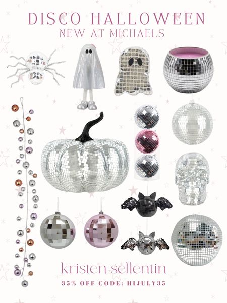Disco Halloween at Michael’s is in store & online!  Disco ball pillows, ornaments, garlands, candles and more! 

#michaels #makeitwithmichaels #halloween #halloween2024 #discoball #halloweendecor #new 

#LTKHome #LTKFamily #LTKSeasonal