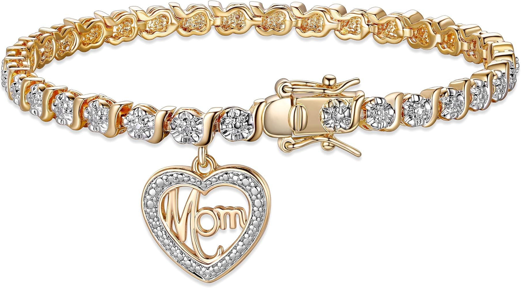 MORGAN & PAIGE Bronze Rhodium, 14k Rose Gold or 18k Yellow Gold Plated Diamond Accent Tennis Brac... | Amazon (US)