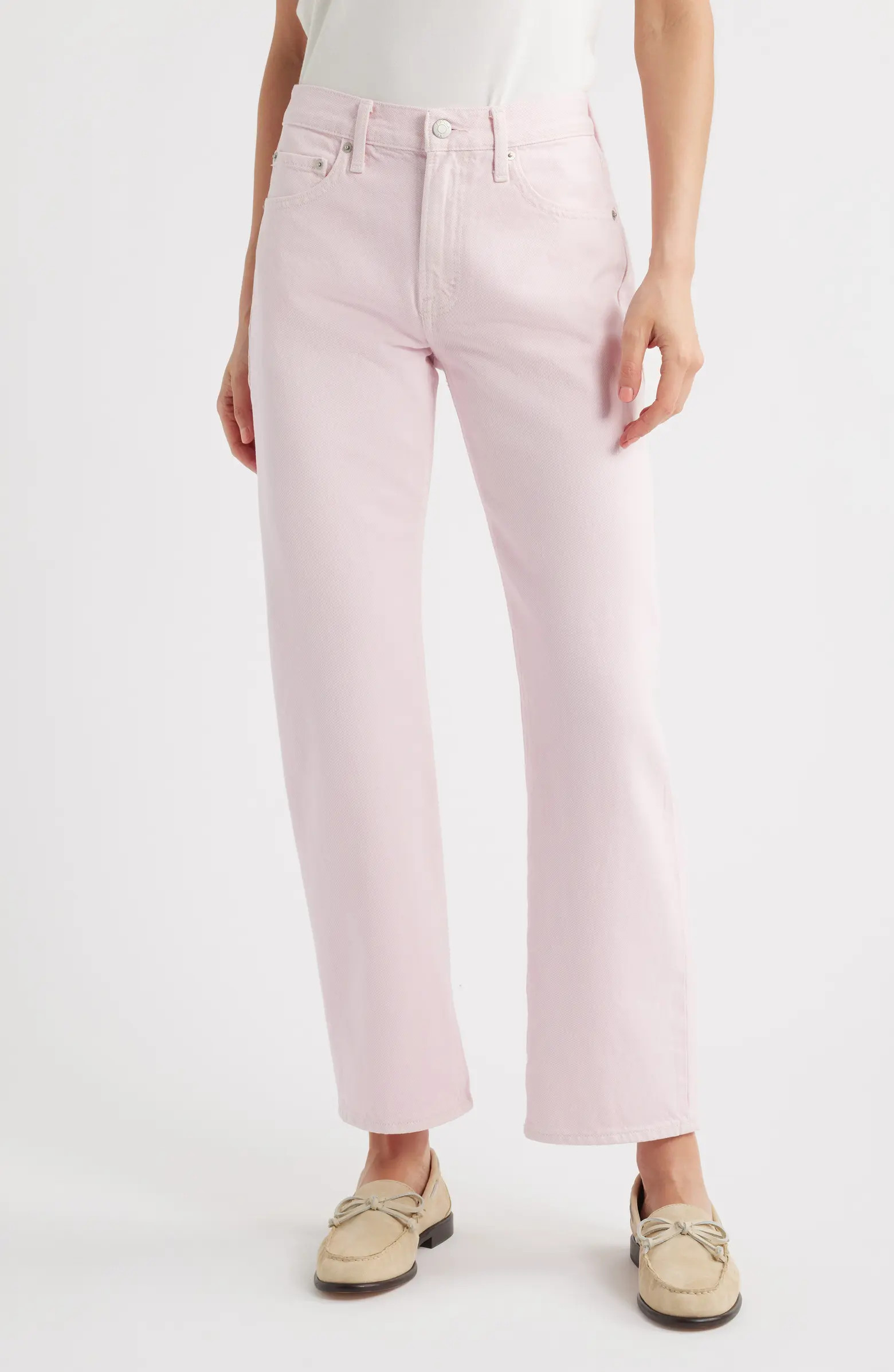 Lexi Mid Rise Bowed Straight Leg Jeans | Nordstrom