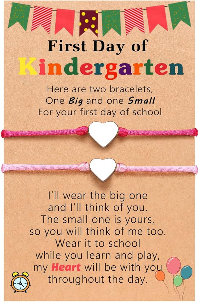 UNGENT THEM Back to School Mommy and Me Bracelet Matching Heart Wish Bracelet Set for 2 First Day... | Amazon (US)
