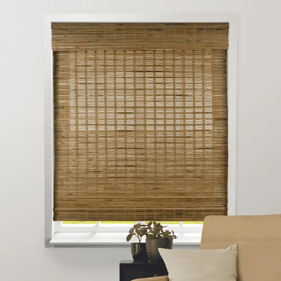 ARLO BLINDS Sheer Bamboo Roman Shade with Valance - 45"W x 60"H - Dali Native | Walmart (US)