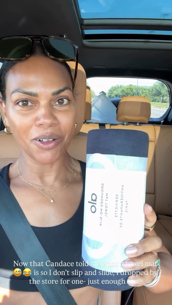 No slippin and slidin here! Candace and I went to a hot Pilates class in Columbus on Saturday and we needed a towel mat to keep up from slipping and sliding all over the regular mat! I got this Alo one with the carrier strap!

#LTKStyleTip #LTKOver40 #LTKActive