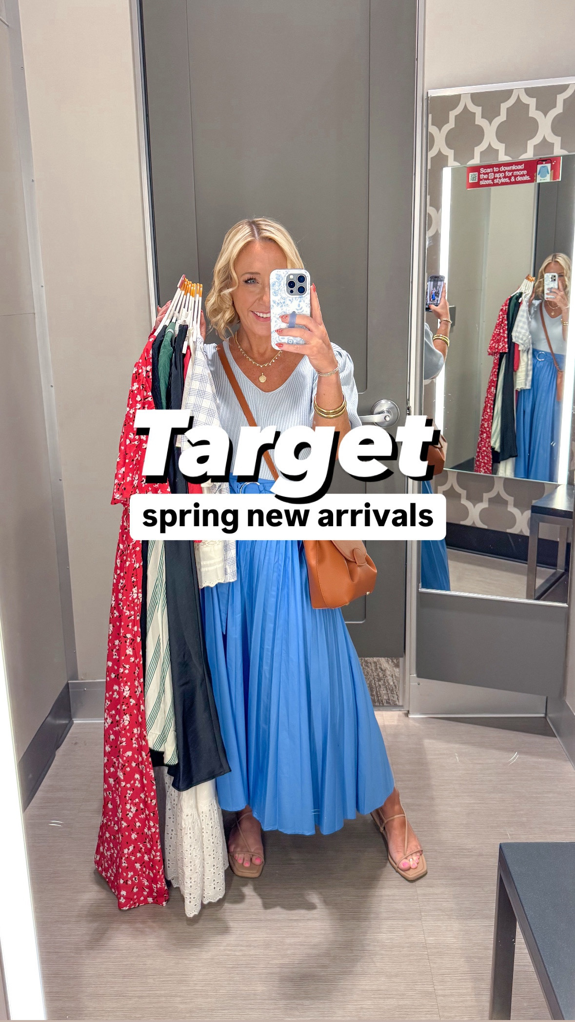 Target in store try-on:
1. Red dress - size small (is on the short side).
2. Green polo - size small // striped skirt - size small. 
3. Floral cardigan - size small // black skirt - size small.
4. Wide leg sailor pants - size 4.
5. Cream flutter sleeve blouse - size small. 
6. Gingham puff sleeve blouse - size small. 
7. Shell t-shirt - size small // pleated maxi skirt (not from Target) - size XS  

#LTKSeasonal #LTKPetite #LTKWatchNow