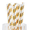 Gold Foil Striped Paper Straws - 24 Pc. | Oriental Trading Company