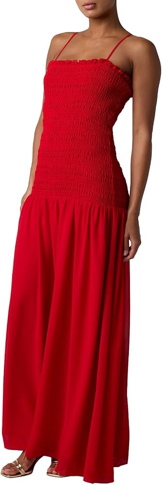 Lulus Banks Smocked Bodice Maxi Dress for Women Drop Waist Long Summer Wedding Guest Vacation Sun... | Amazon (US)