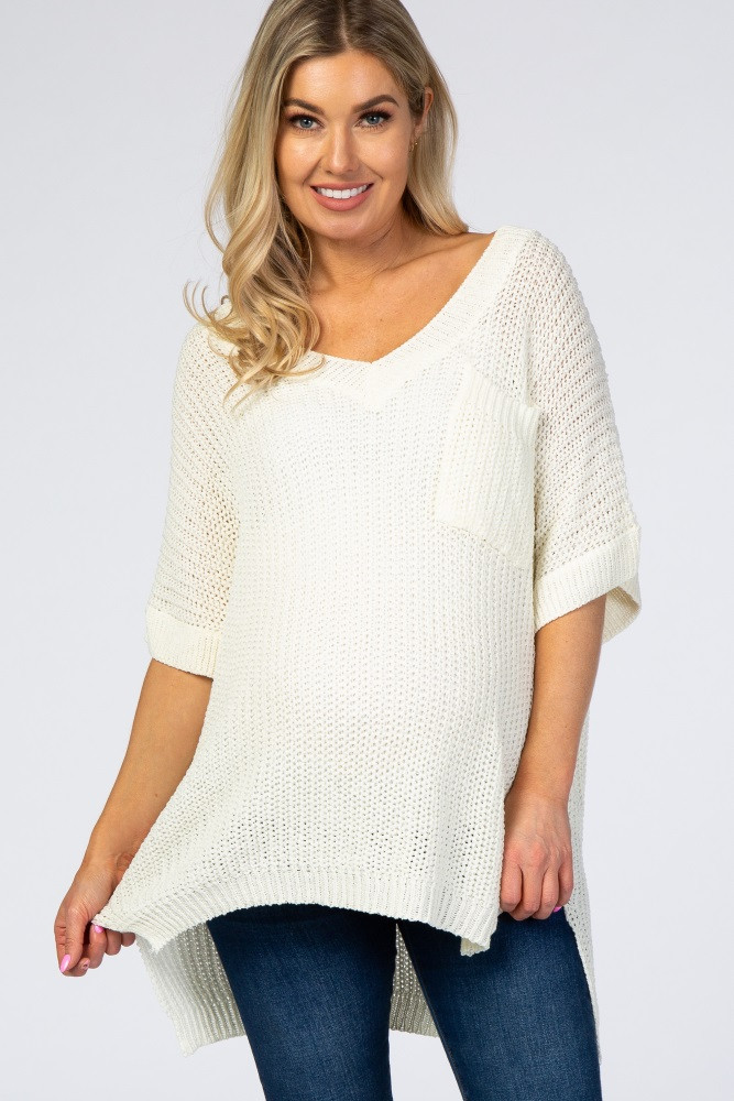 Sage Green Front Pocket Knit Maternity Top | PinkBlush Maternity