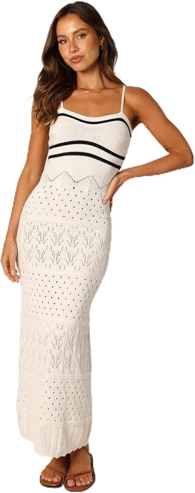 Petal & Pup Women's Landon Midi Dress Black White | Amazon (US)