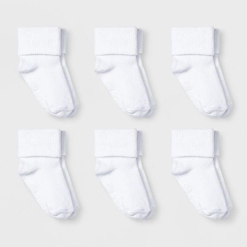 Baby 6pk Turn Cuff Socks - Cat & Jack™ White | Target
