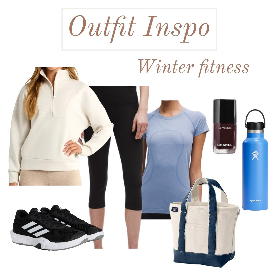 Winter fitness outfit ideas for new year motivation! Shades of white and blue are hot this year, so why not incorporate them into a fitness outfit! Love that! 

 #LTKfitnessgoals #LTKActive #LTKFindsUnder100