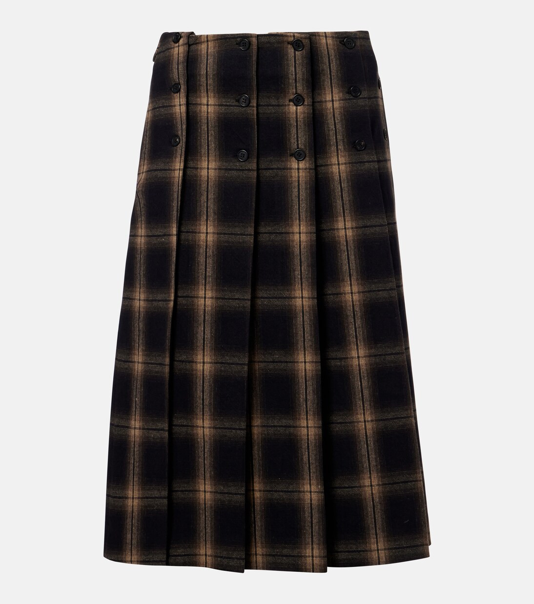 Plaid pleated cotton midi skirt | Mytheresa (DACH)