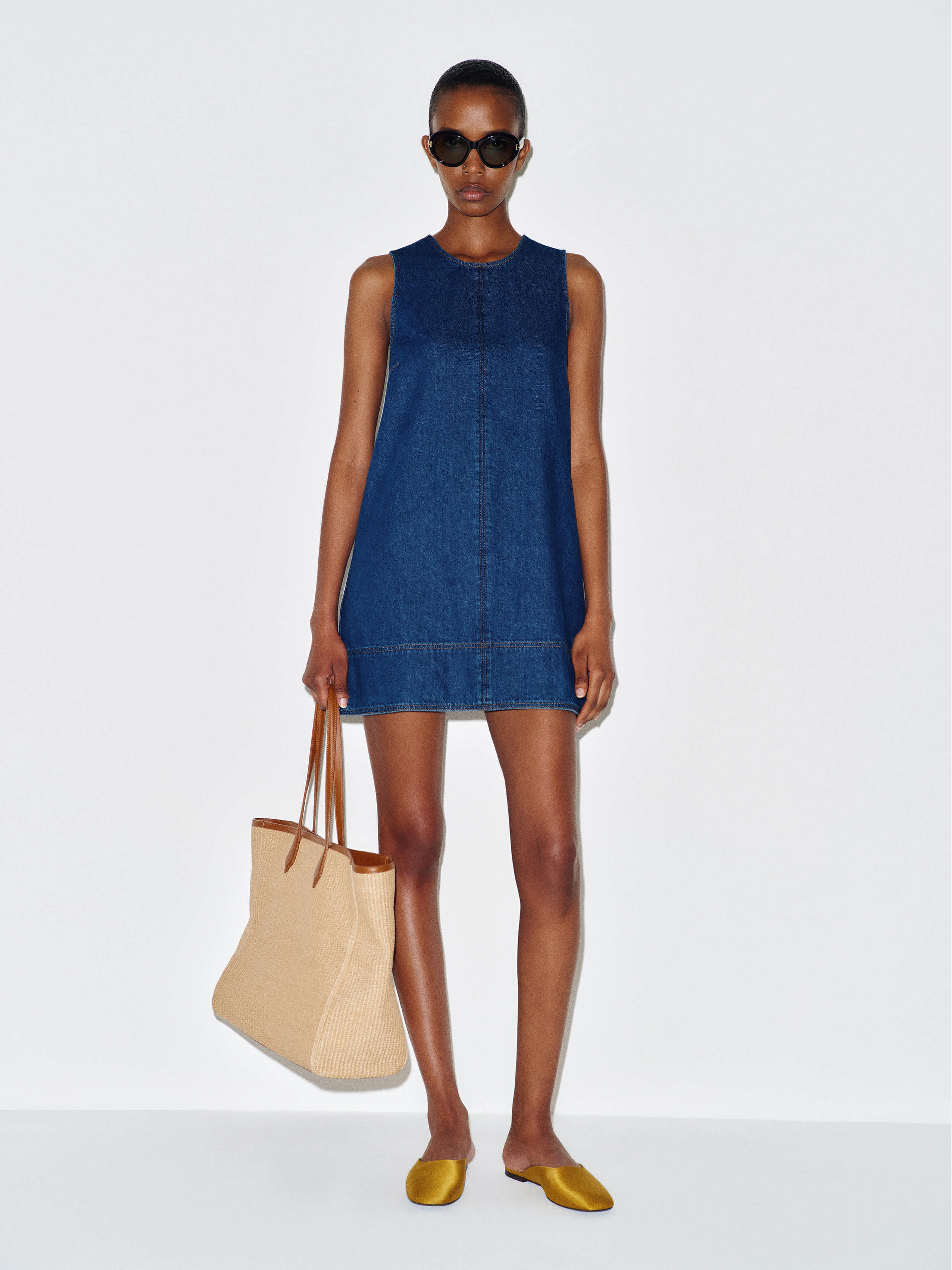 Reformation Bri Denim Mini Dress Blue 14 | Reformation (Global)