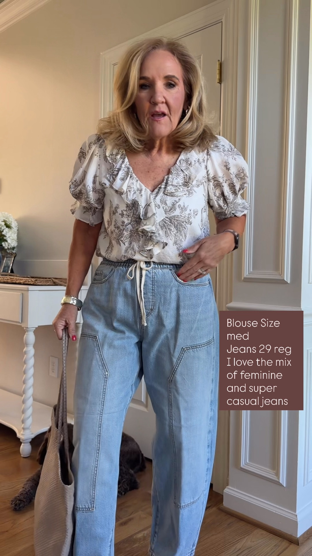 Loft sweater and top size medium 
Drawstring barrel Jeans are a 29 reg but they are an ankle length 
Julie Vos silver 

#LTKSaleAlert #LTKootd #LTKOver40