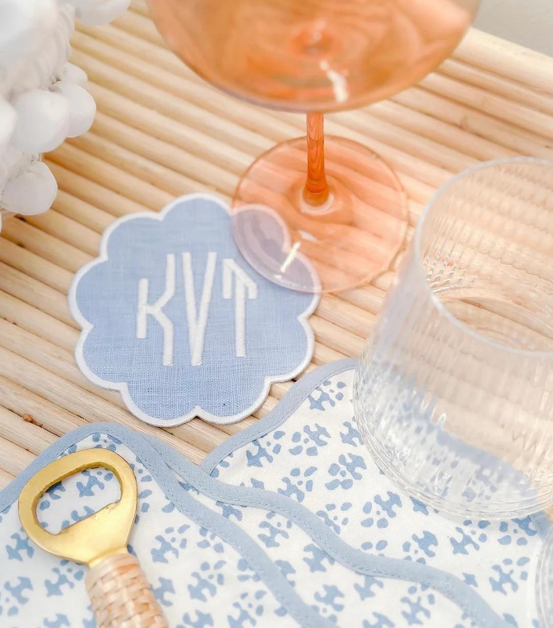 Linen Cocktail Napkins Monogrammed Cocktail Napkins - Etsy | Etsy (US)